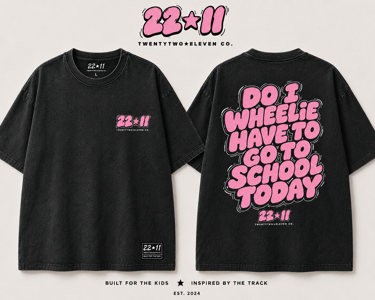 Wheelie School Tee-Pink