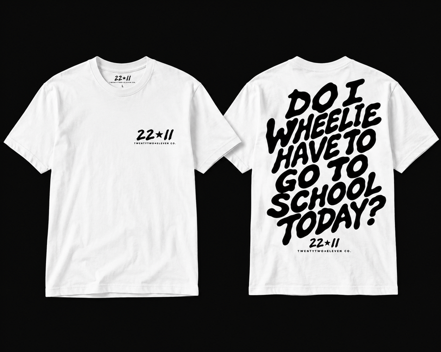 Wheelie School Tee - White